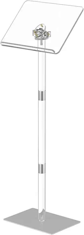 HMYHUM Acrylic Podium Stand, 15.7" L x 11.8" W x 42.3" H, Small