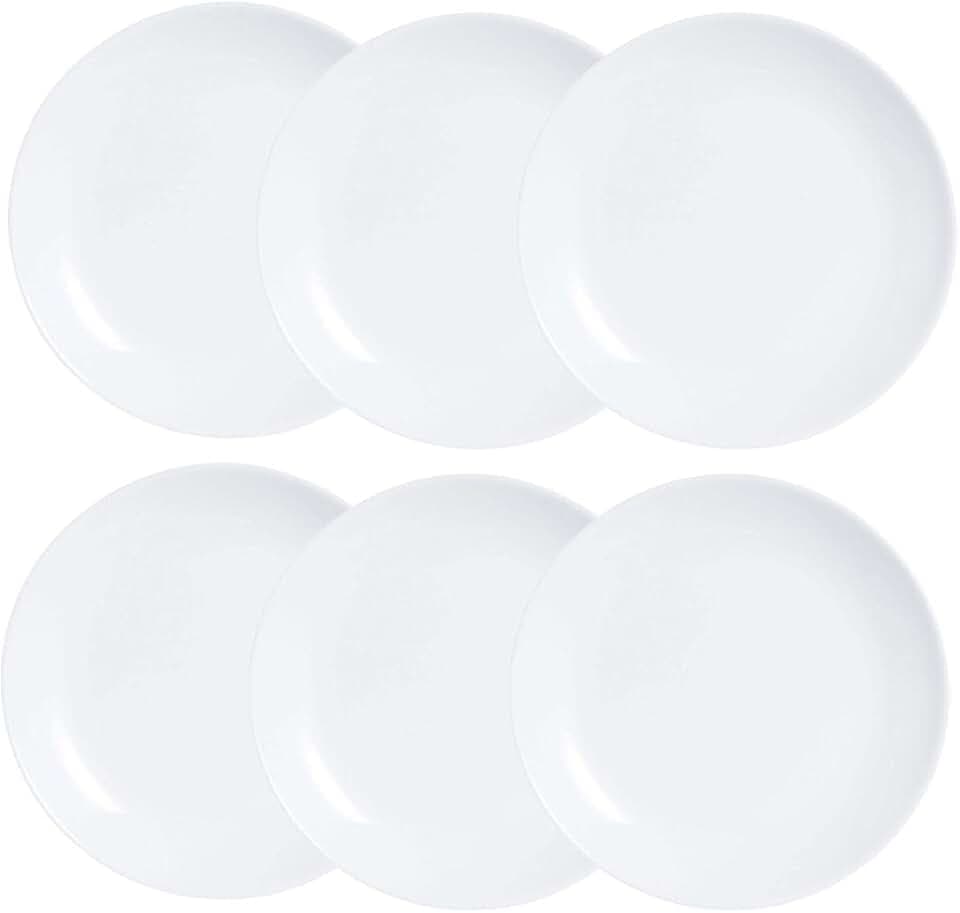Luminarc Diwali Dessertteller, Opal, 19 cm, Weiß, 6 Stück