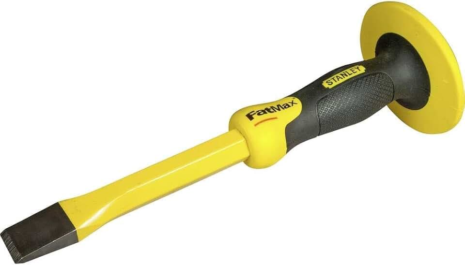 STANLEY FatMax Präzisionsflachmeissel Fliesen Meißel (mit Handschutz, 25 mm Klingenbreite, Chrom-Vanadium, gehärtet und vergütet) 4-18-332