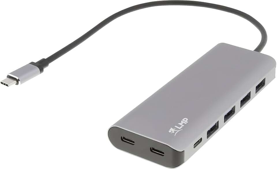 LMP USB-C Hub - 7 Port USB-A (4) & USB-C (3) Hub mit externem Netzadapter (36 W)