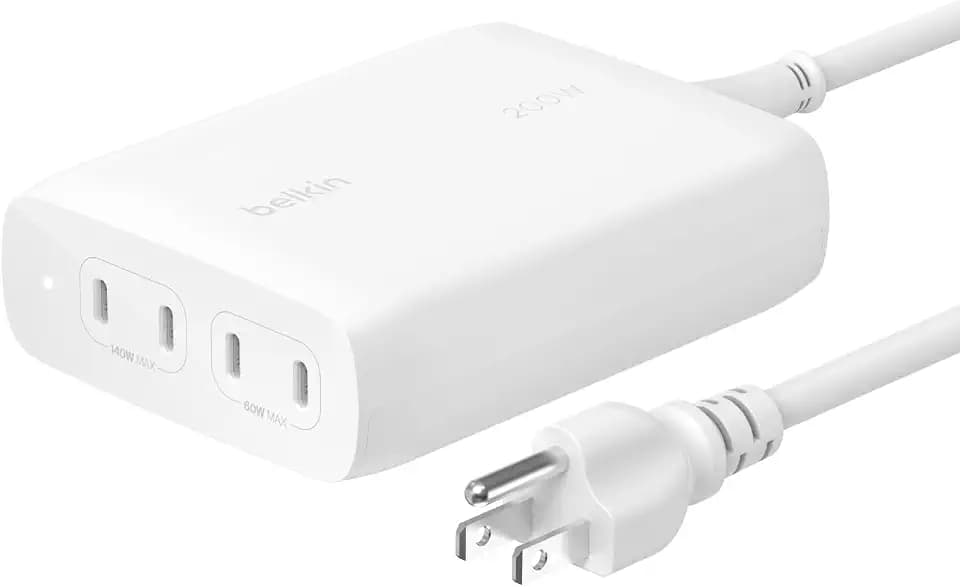 Belkin 200W 4-Port GaN USB C Charger Block, Fast Charging for MacBook
