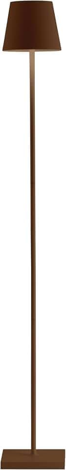 Zafferano, Poldina Lampe L, Kabellose, Wiederaufladbare Stehlampe mit Touch Control, Geeignet für Wohnzimmer und Außenbereich, Dimmer, 2200-3000 K, Höhenverstellbar 52-122 cm, Farbe Corten