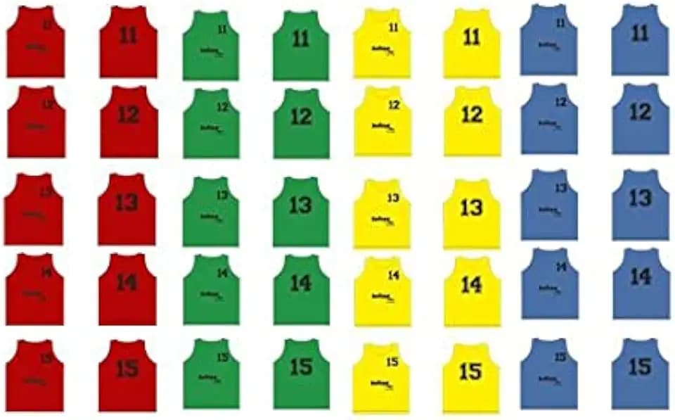 Softee Equipment Unisex Baby Set mit 5 Leibchen, nummeriert von 11 bis 15 Weste, blau, Einheitsgröße