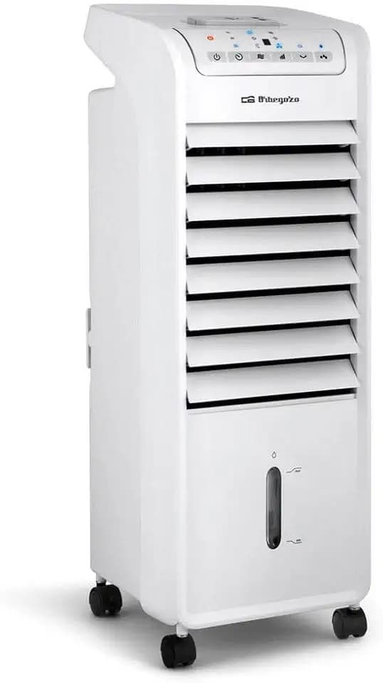 Orbegozo Air 46 Luftkühler 3-in-1, 3 Stufen, Zeitschalter, Kühlakkus, Tank von 6 l, Fernbedienung, leise, 55 W, Kunststoff / Metall