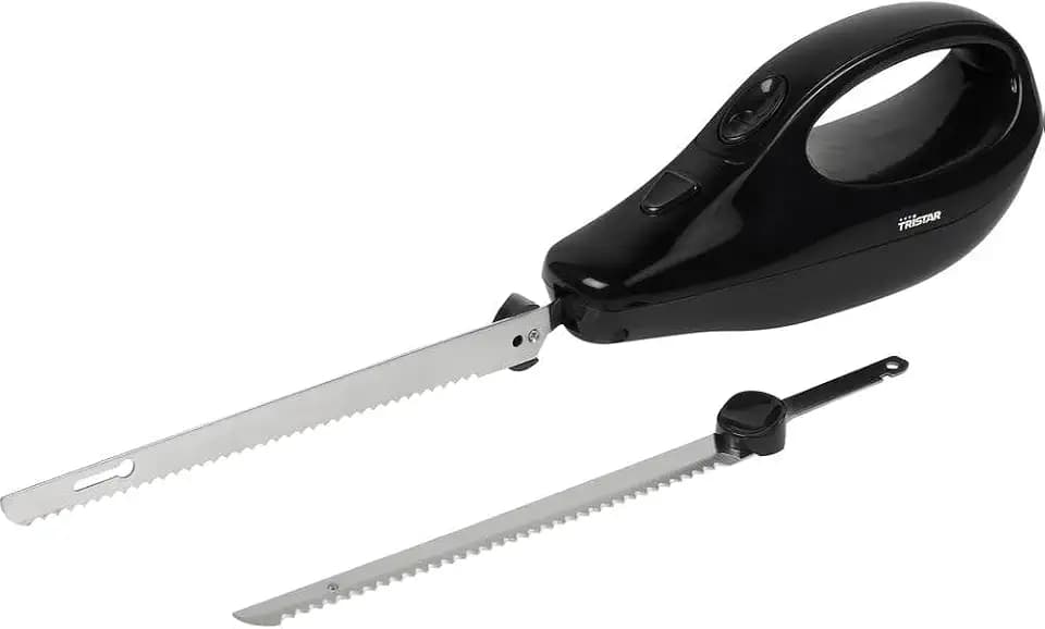 Tristar Elektrisches Messer EM-2107 – inkl. 2 Edelstahlklingen – Zum Schneiden von Brot, Fleisch und Tiefkühlkost