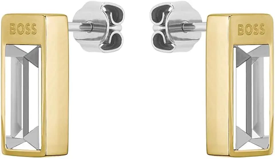 BOSS Jewelry Ohrstecker für Damen Kollektion CLIA mit Kristallen aus Silbernes oder Goldenes Farbe