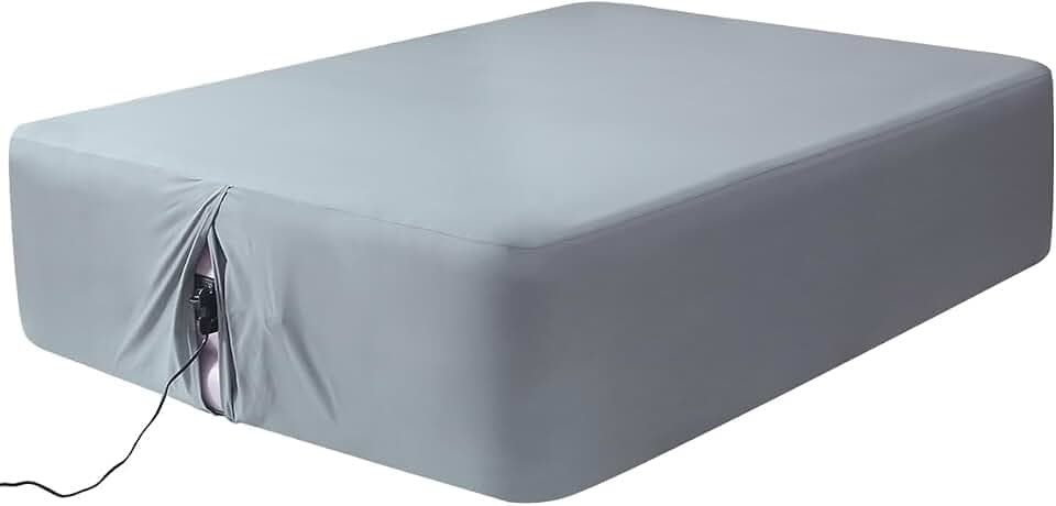 Fitted Sheet for Air Mattress, 18-24 Inch Deep Pocket, Twin, Grey