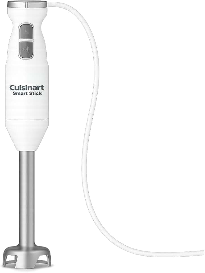 Cuisinart Smart Stick Two-Speed Hand Blender, Powerful Immersion Blender with 300-Watt Motor Blends Shakes, Smoothies, Puree, Baby Food, Soups & Sauces, CSB-175P1, White