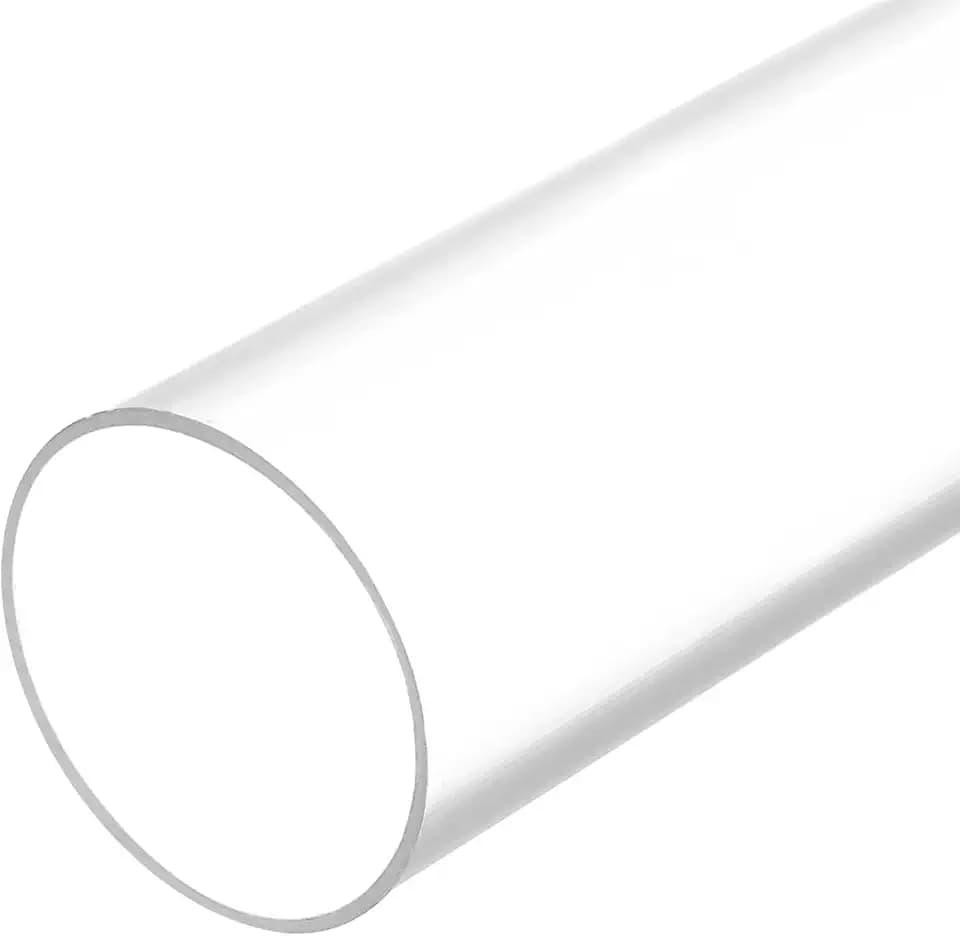 MECCANIXITY 2.6 Inch Clear PVC Rigid Pipe 66mm ID 75mm OD 14" Clear