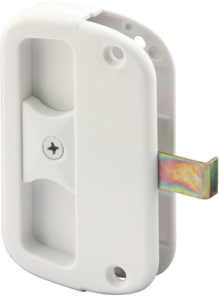 Prime-Line A 260 1-7/16 In. White Plastic Sliding Screen Door Latch and Pull (Single Pack)