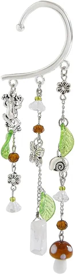 Trendy Ear Cuffs for Women, Non-piercing Ear Bone Clips Wrap Around Dangle Tassel Women's Clip-On Earrings Hook Cuff Climber Earrings for Women