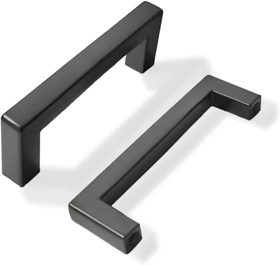 khtumeware 10 Pack 3 inch Center to Center Solid Black Cabinet Pulls Square Bar Drawer Handles Cabinet Handles Matte Black Drawer Pulls Kitchen Cabinet Hardware