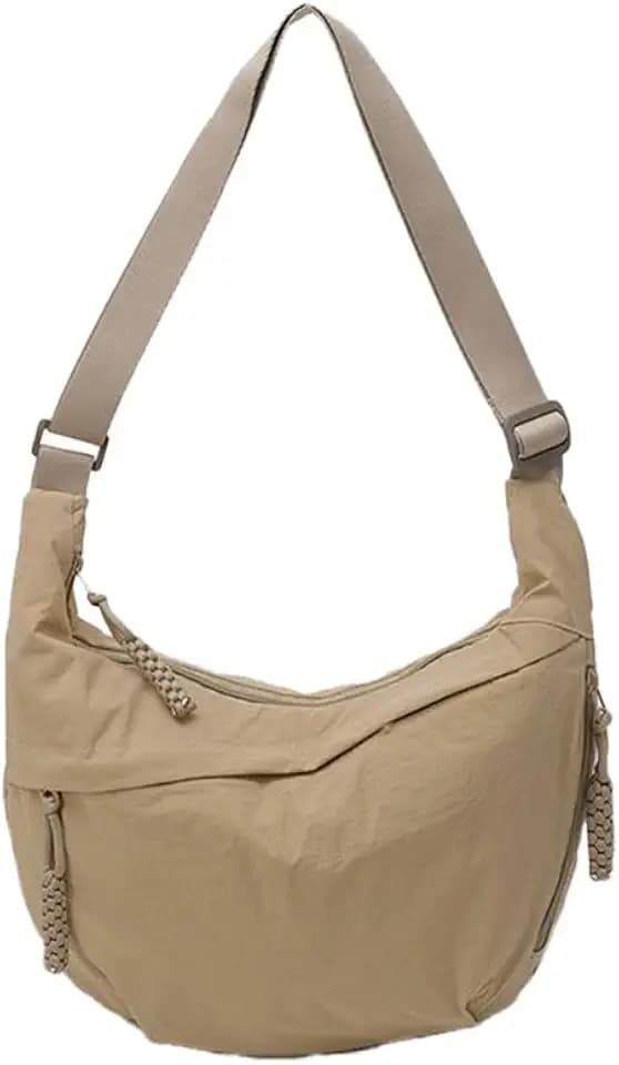 Nylon Crescent Crossbody Bag for Women Shoulder Tote Handbag Casual Sling Bag Dumpling Purse Bag for Outdoor Travel