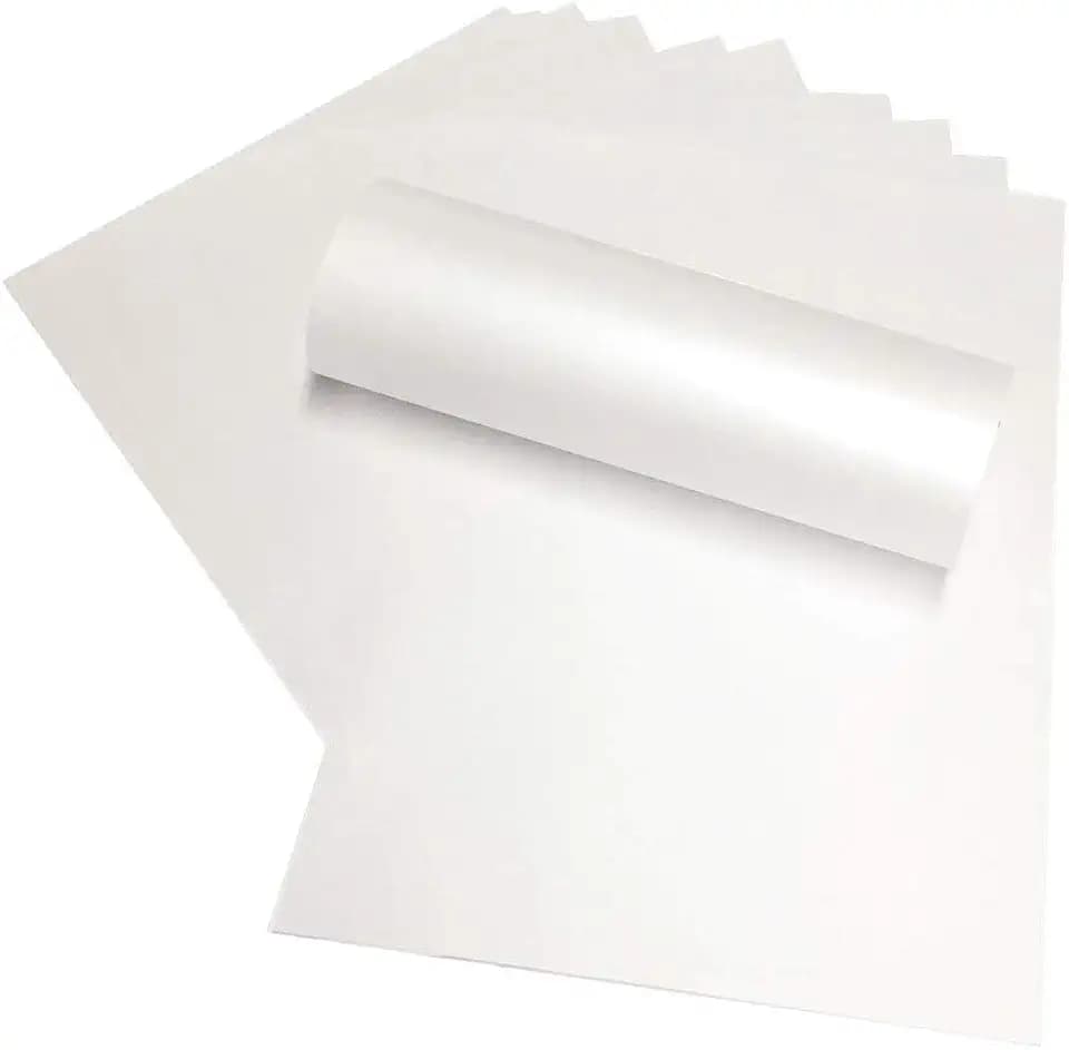 Syntego A4 Helles Schnee Perlglanz Schimmerpapier, Doppelseitig geeignet für Tintenstrahl- und Laserdrucker … 120 g/m² (50) (Weiß)