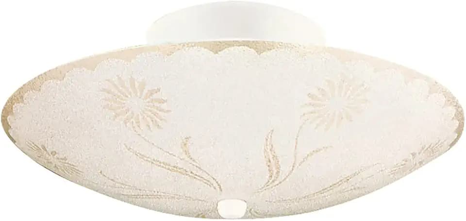 Design House 501619 Traditional 2-Light Indoor Semi-Flush Ceiling Mount Dimmable Frosted Glass for Bedroom Hallway Kitchen Dining Room, White