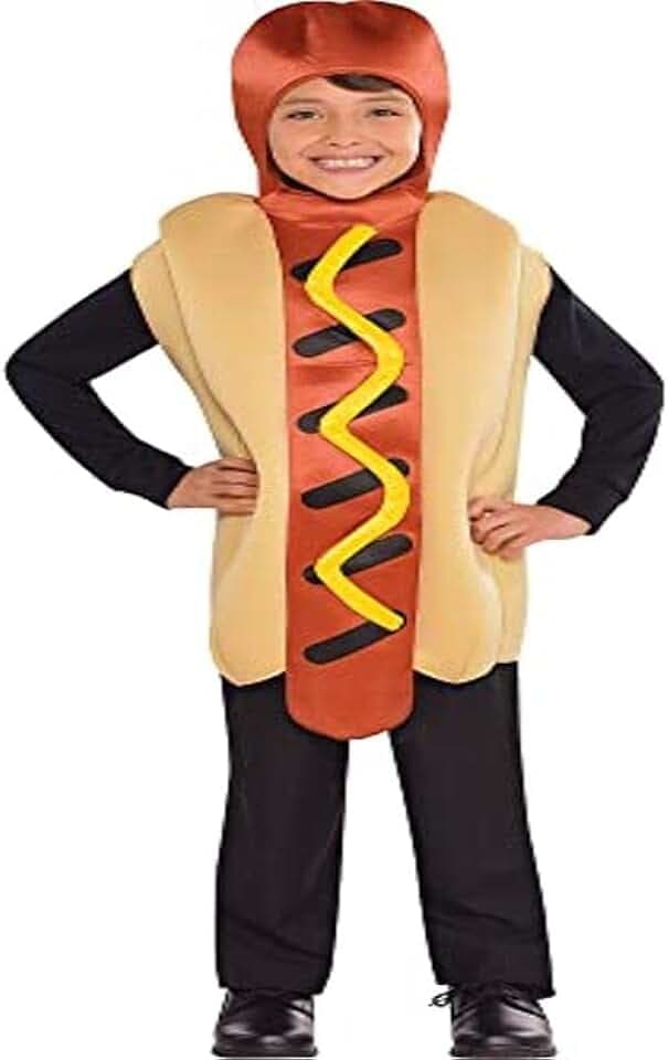 Hot Dog Jumpsuit Kinder Kostüm American Food Fun Jungen Mädchen Kinder Kostüm 6-8 Jahre