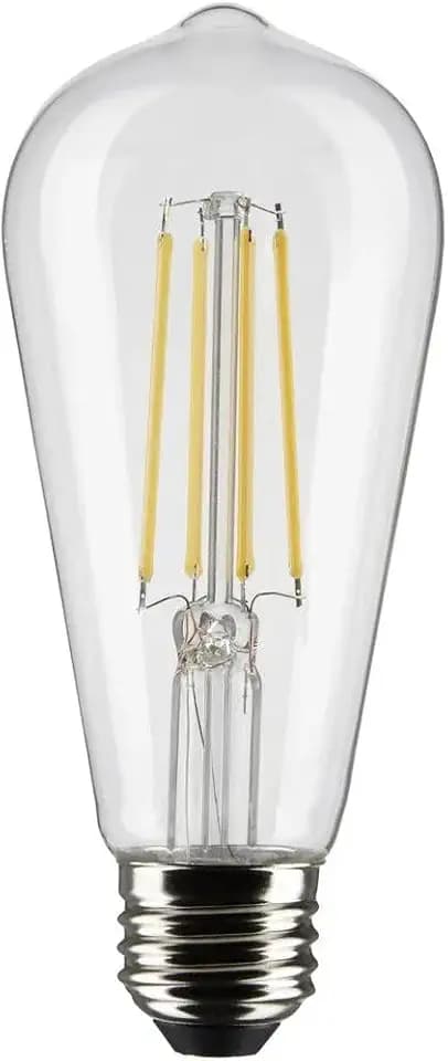Satco 8 Watt ST19 LED Clear Vintage Style Light Bulbs, 6 Pack