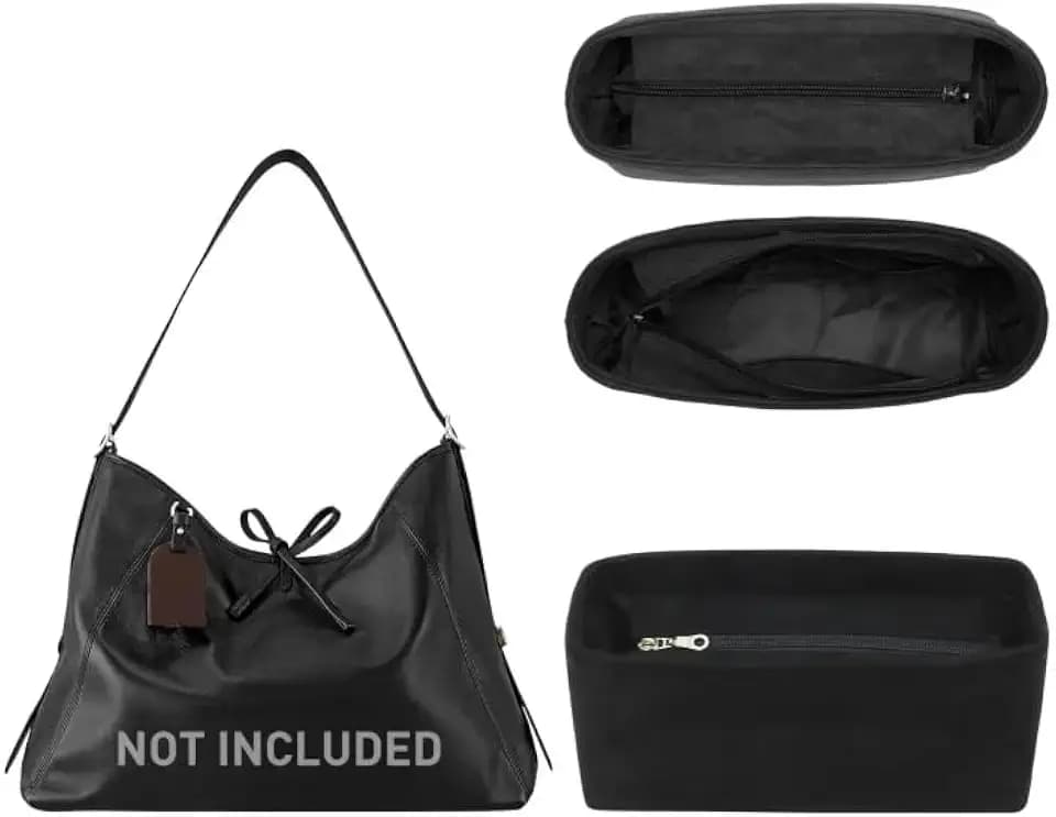 Soft Velvet Purse Organizer Insert for lv Carryall PM, Black
