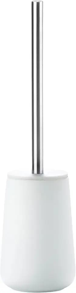 Zone Denmark Nova Toilettenbürste, Klobürste aus Porzellan und Edelstahl, WC Bürste mit Bürstenhalter, Soft-Touch-Beschichtung, Durchm. 10,3 cm, Höhe 37 cm, Weiß