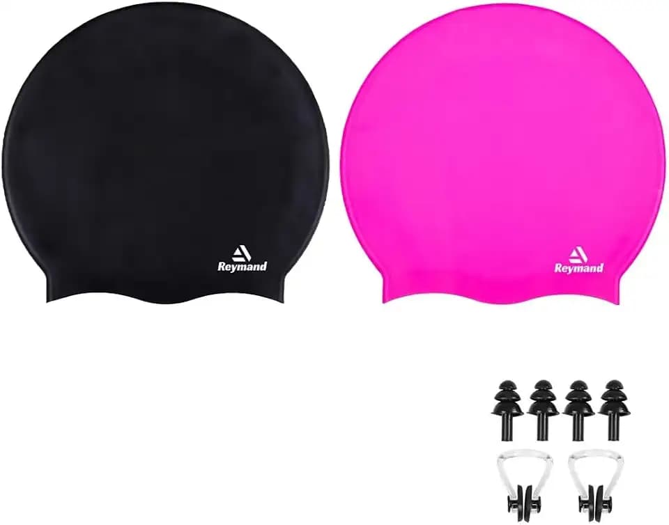 2 Pack Extra Große Badekappe Damen Herren für Zöpfe und