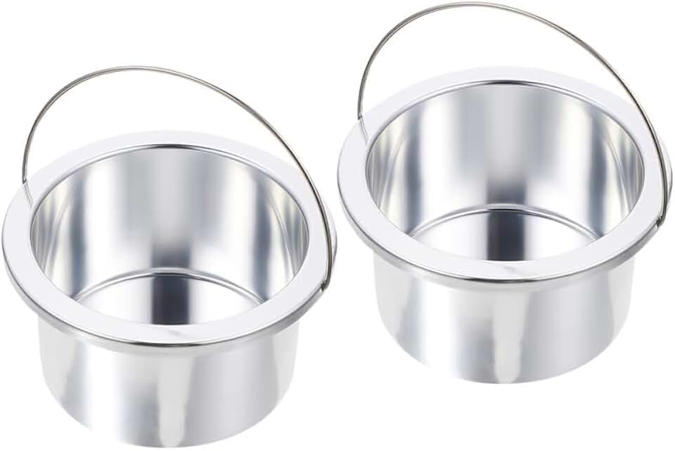 KAILIKETIY 2pcs Non-Stick Wax Melting Container Aluminum Inner Pots for Hair Removal Wax Heater Capacity Design for Home and Salon Use and Safe