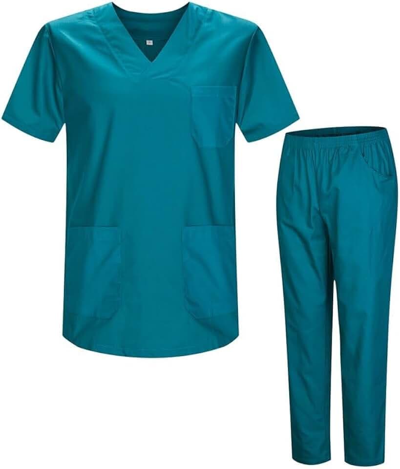 MISEMIYA Unisex Medizinisches Kasack-Set 817-8312 | Bequeme und strapazierfähige Pflegeuniform mit Kasack und Hose für Klinik, Krankenhaus und Praxis