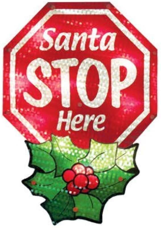 91321 Santa Stop Decoration 12.8"x1"x16.5"