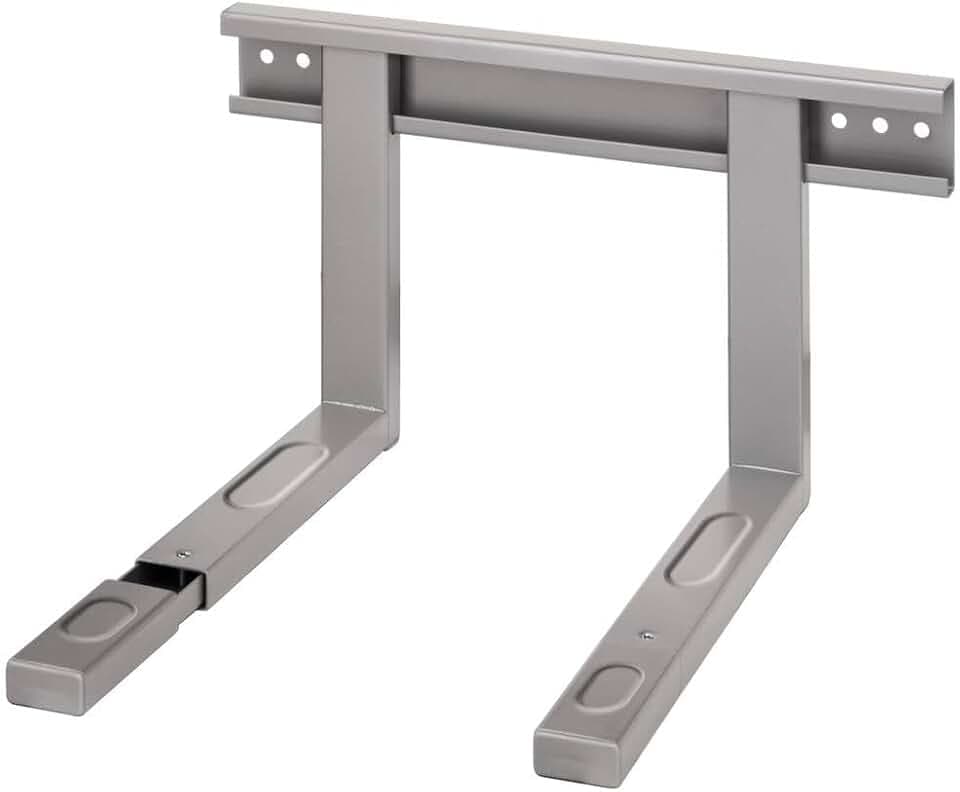 Xavax Mikrowellenhalterung ausziehbar (Mikrowellen-Halter für die Wand-Befestigung, Microwellen Wandhalter zum Aufhängen) silber