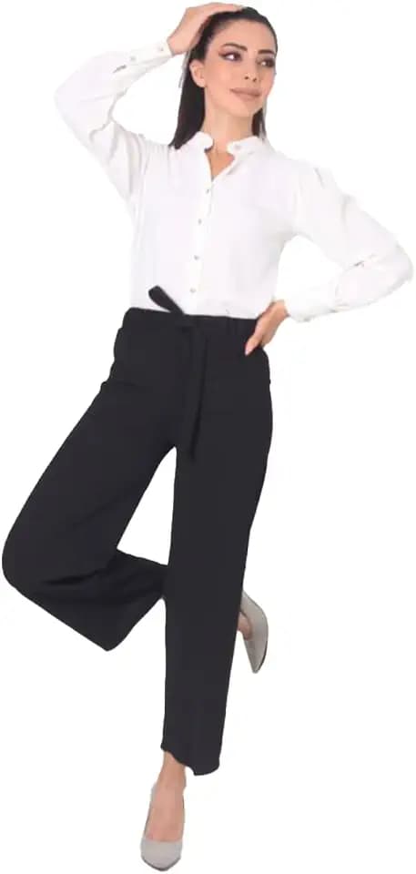 Bonateks Damen Deblmcpnts100005 Casual Pants, Schwarz, 46 EU