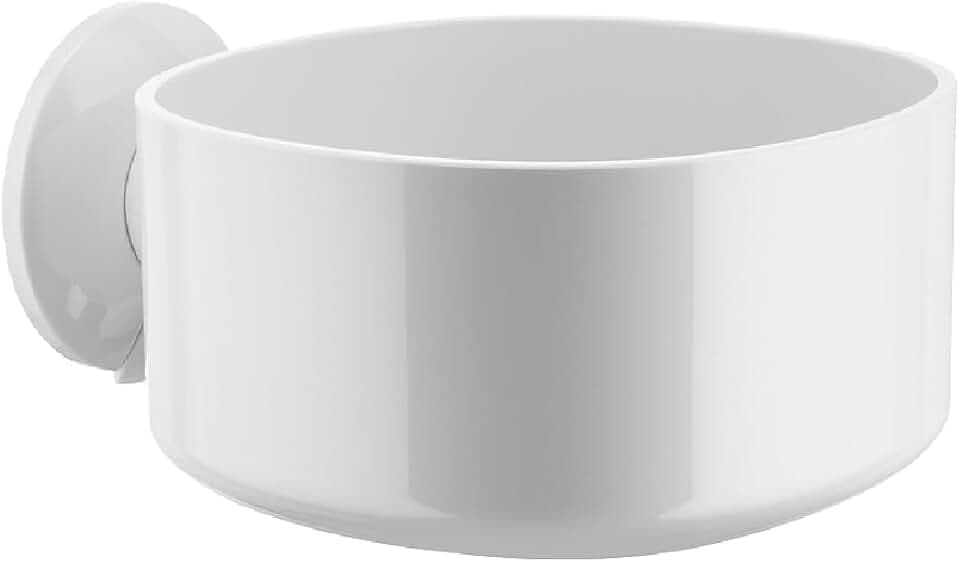 Alessi PL16 W Birillo Flaschenbehälter für die Dusche oder Badewanne aus PMMA, weiß mit Saugnapf