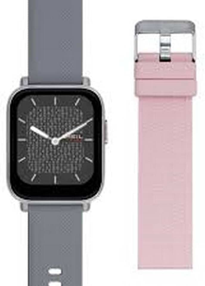 Breil SBT-1 Damen Smartwatch aus Edelstahl und Silikon in der Farbe Rose-Grey mit Ersatzband 44mm, EW0605
