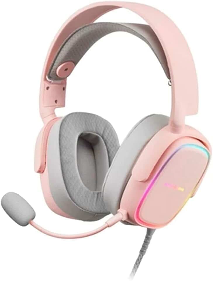 Mars Gaming MHAX, RGB Gaming-Headset, Abnehmbares Mikrofon, HiFi-Kopfhörer, Windows/PS4/PS5/XBOX ONE/Xbox Series X|S/Mac/Switch/Switch 2/Smartphone/Tablet, Rosa
