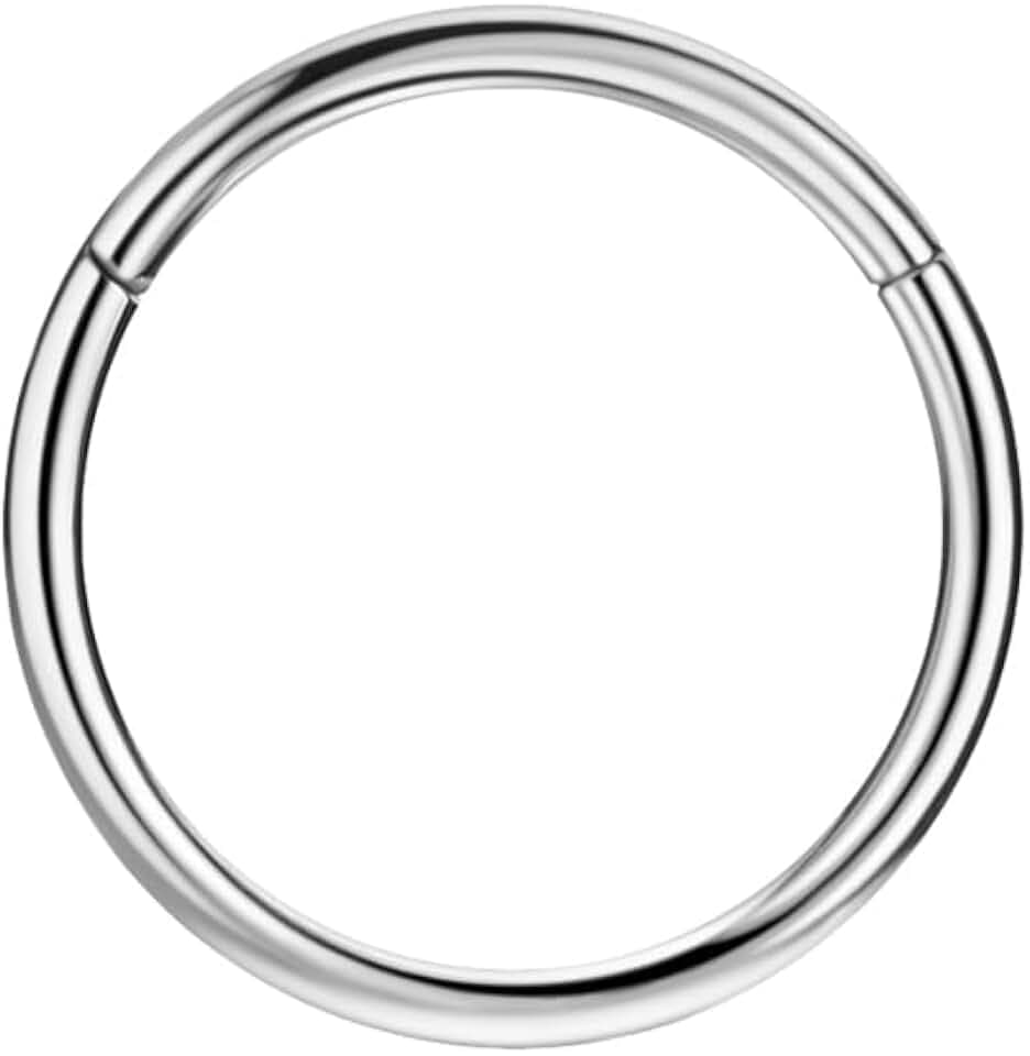 316L Surgical Steel Hypoallergenic Hinged Nose Ring Hoop for Women & Men