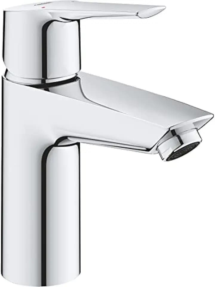 GROHE QUICKFIX Start 241660036EU, Waschtischarmatur (Metallhebel, glatter Körper, 28 mm Keramikkartusche, min. Druck 0,4 bar, Schwänze 1/2 Zoll), Größe 165 mm, Schnellwerkzeug inklusive, Chrom