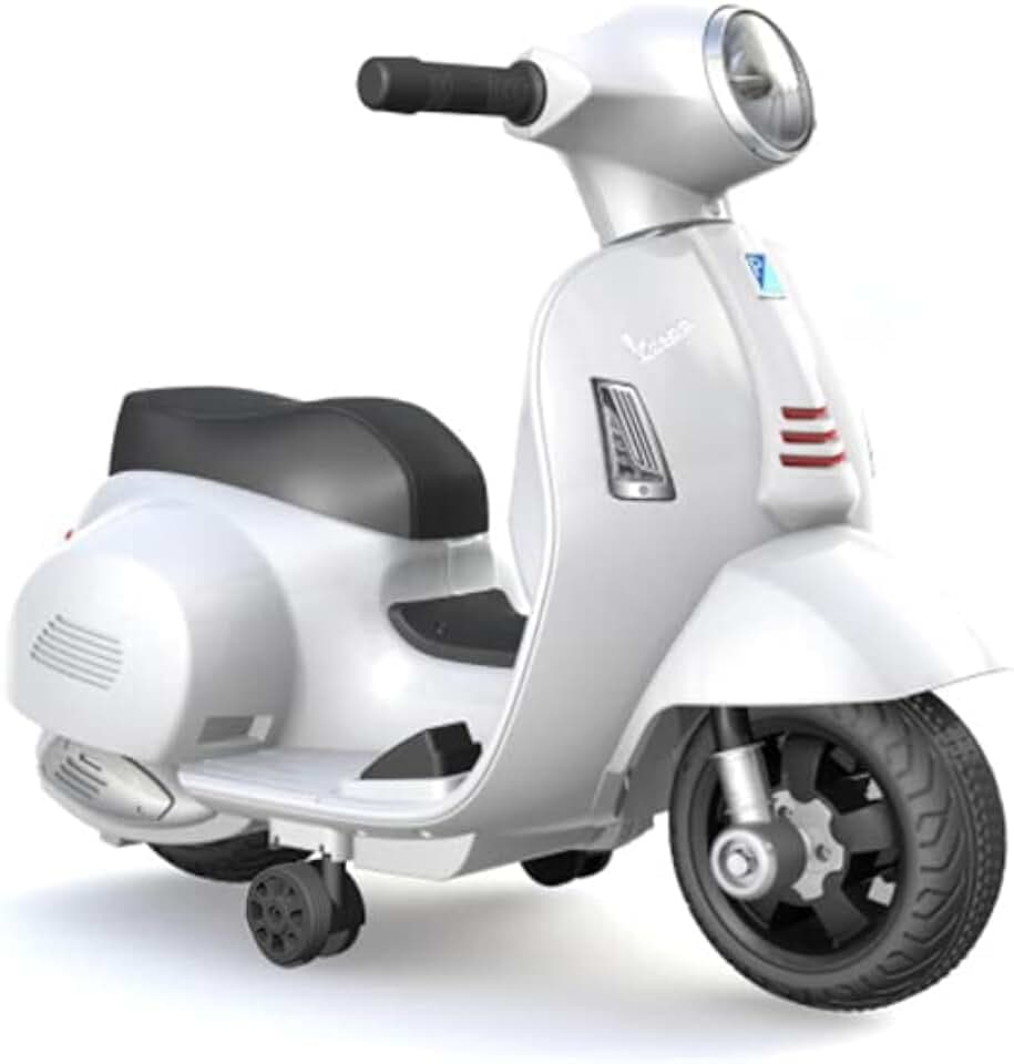 TURBO CHALLENGE - Vespa Gts - Elektrischer Transporter - 119150 - Roller - Weiß - Fahrbereit - Max. 25 kg - Kunststoff - Wiederaufladbare Batterien - Ab 24 Monaten
