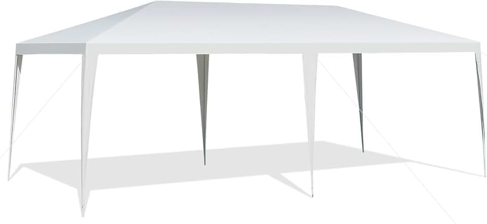 FANTASK 3x6m Gartenzelt, Gartenpavillon, tragbare Partyzelt für Hochzeit, Obstmärkte, Weiß