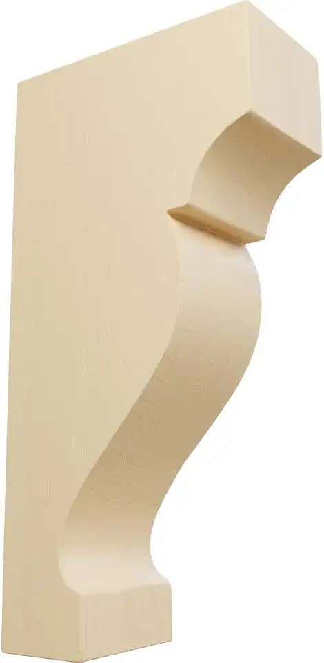 Ekena Millwork CORW02X07X04DRMA Small Dearborn Wood Corbels, 1 3/4"W x 3 1/2"D x 7"H, Maple