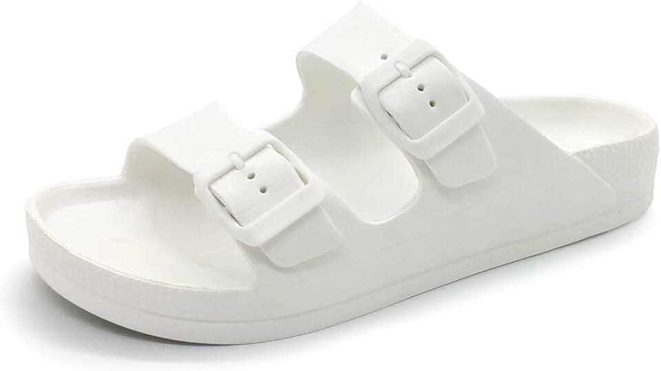 Luffymomo Women's Eva Double Buckle Slides Sandals