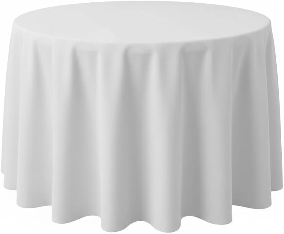 Surmente 90 Inch White Tablecloths for Round Tables