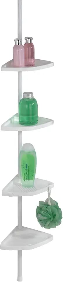 WENKO Teleskop Duschecke Easy Weiß Ø 1,9 cm, aus Aluminium Weiß