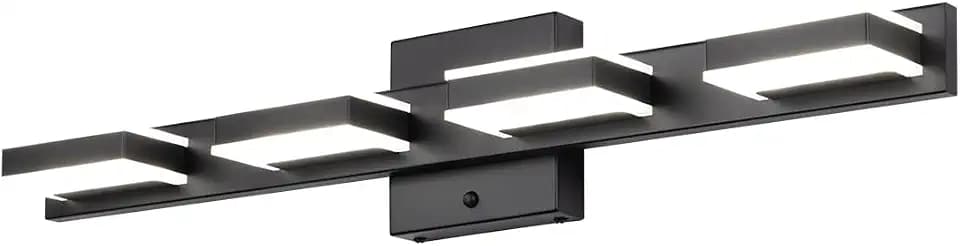 mirrea 24" 4 Light 3CCT LED Black Bathroom Vanity Light Fixture