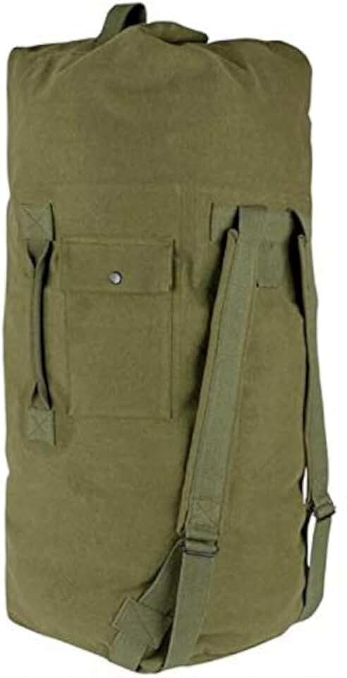 Farm Blue Brand "The Legend" Military Style GI Duffle -A BEST 2 Strap Backpack Style XLarge Duffe-Mil Spec 18oz Canvas -4 Tactical Gear to Dorm -Summer Camp or Laundry Bag - 22" x 38" OD Green