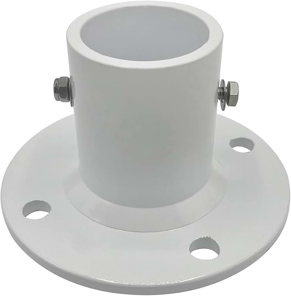 Poolzilla [1] Deck Anchor Flange in White, ID of 1 7/8", Aluminum
