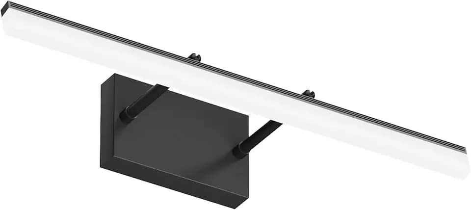Aipsun 24 inch Black LED Vanity Light Adjustable Modern Bathroom Vanity Light Fixtures Over Mirror 5500K