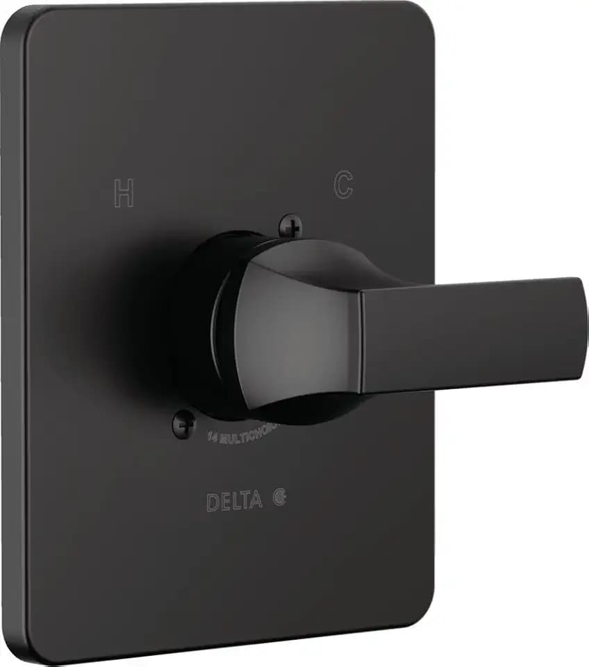 Delta Velum 14 Series Single-Function Valve Trim Kit, Matte Black Handle Set for Shower Faucet System, Matte Black T14037-BL (Valve Not Included)