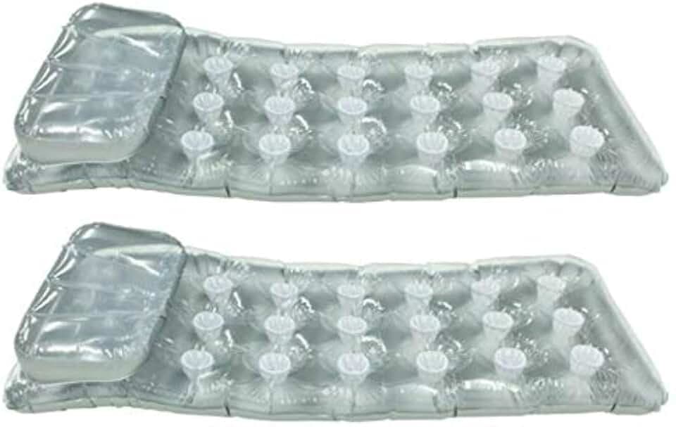 Intex 18-Pocket Mattress Suntanner Pool Lounger w/Headrest (2 Pack) | 58894EP