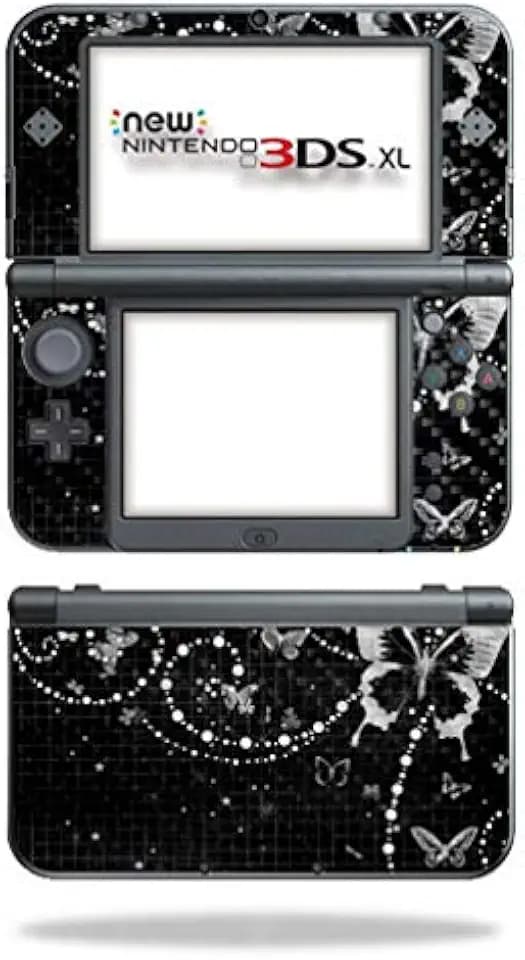 MightySkins Carbon Fiber Skin for Nintendo New 3DS XL (2015) - Black Butterfly | Protective, Durable Textured Carbon Fiber Finish | Easy to Apply, Remove, and Change Styles | Made in The USA