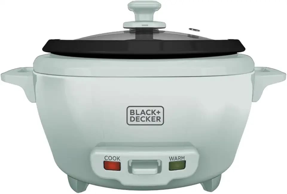 BLACK+DECKER 6-Cup Rice Cooker with Steaming Basket, Surf Spray