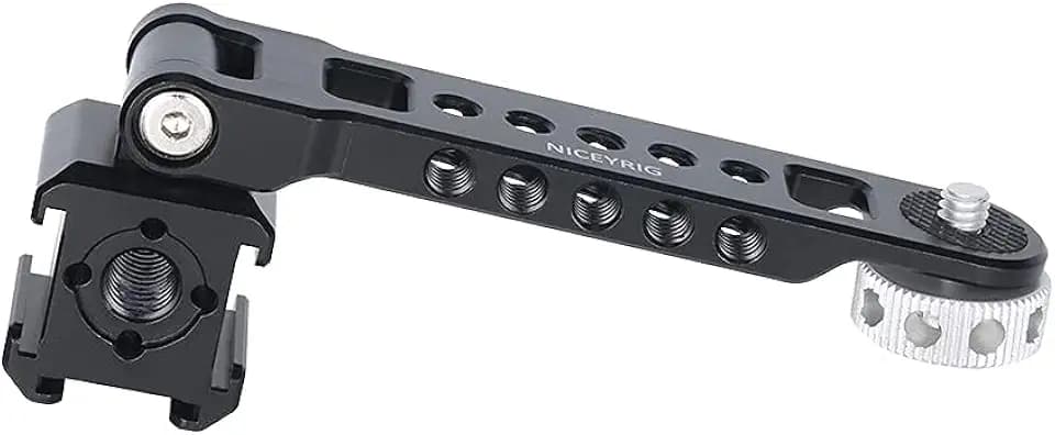 NICEYRIG 3-Side Triple Cold Shoe Extension Bracket Heavy-Duty Cheese Bar with 1/4 Threads for Tripod Selfie Stick Gimbal, Camera Phone Vlog Vlogging Light Mic Mount - 468