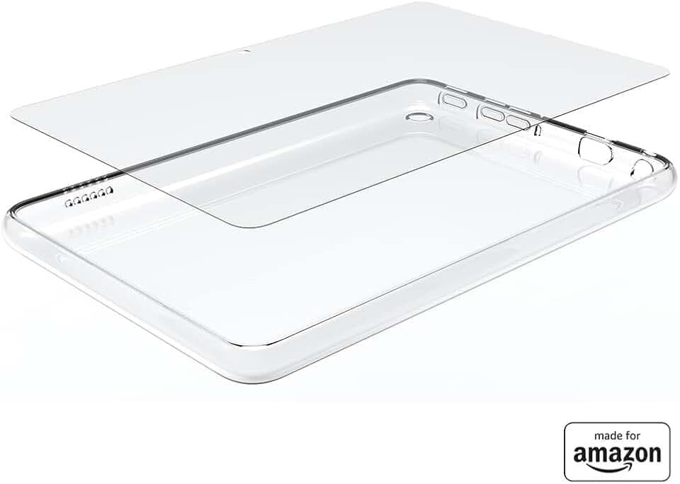 Brandneue transparente Schutzhülle und Displayschutz aus Glas, „Made for Amazon“, für das Fire 7-Tablet (2022)